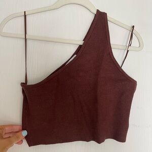 TheseThreeBoutique one should brown sweater tank top - small